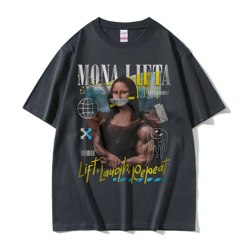 Mona Lifta Vintage Gym Meme Tee – Oversized