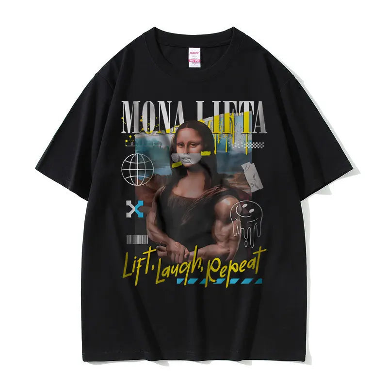 Mona Lifta Vintage Gym Meme Tee – Oversized